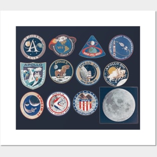 NASA Apollo Missions logos Posters and Art